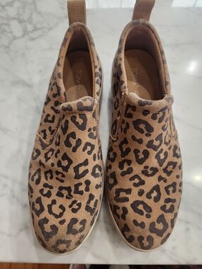 TOMS Leopard Print Suede Slip-On Sneakers - Brown